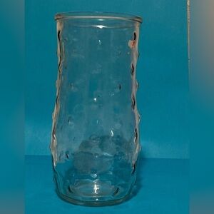 Vintage Hoosier Glass Hobnail Bubble Flower Vase 8.5" x 4" Molded Thick Glass